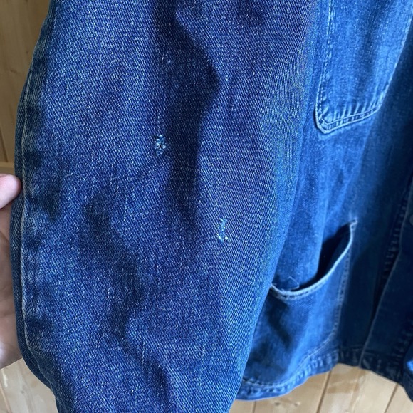 Vintage Armani Jeans Denim Jacket Coat Quilt Lined Parka Men's Medium - Picture 5 of 16